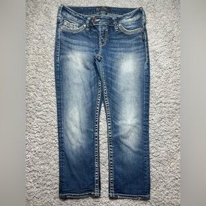 Silver Jeans Womens 29 Low Rise Capri Big Stitch Embroidered Pockets Casual